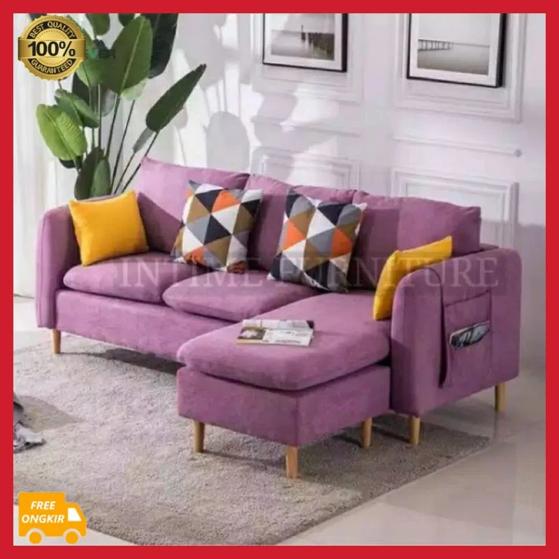 Sofa L minimalis /sofa retro + puff