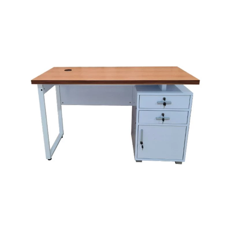 Meja tulis - Meja kantor - Meja besi - Meja kerja minimalis putih cerry
