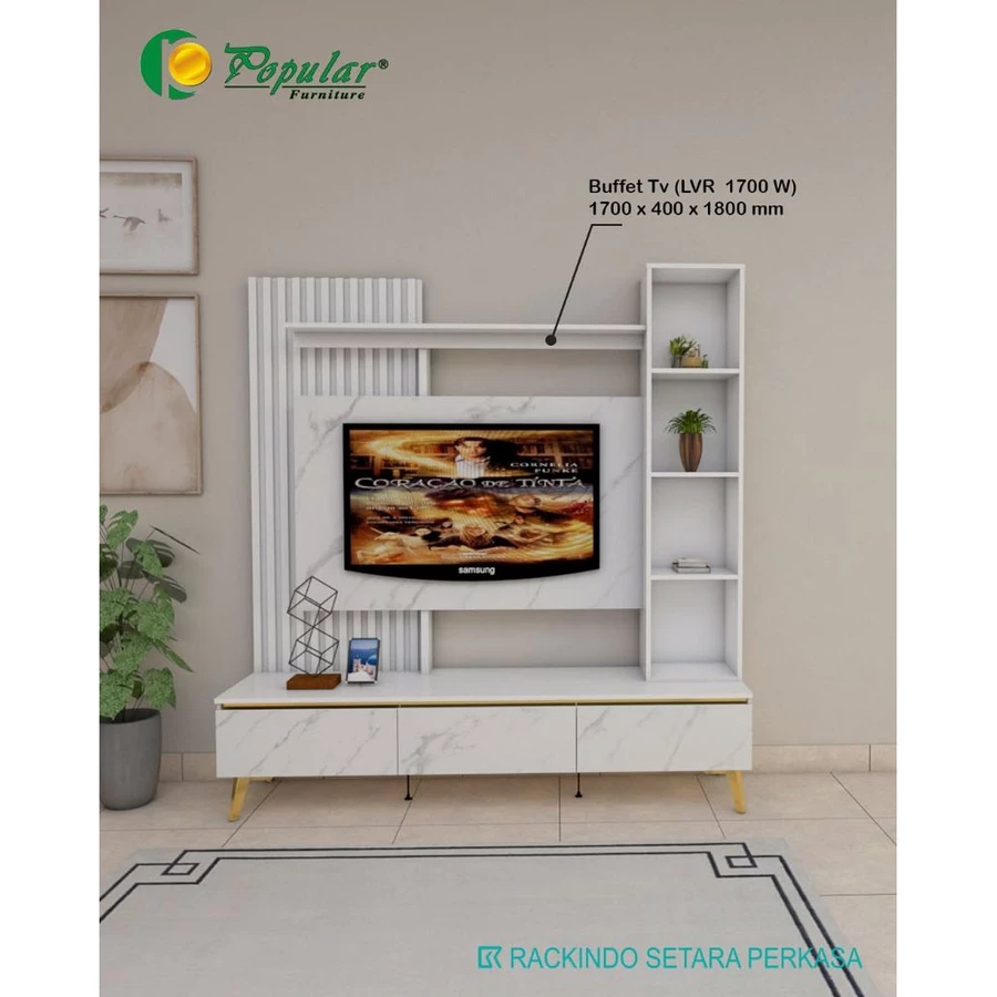 Meja tv / rak tv / buffet tv /audio rak minimalis Lvr 130 marbel