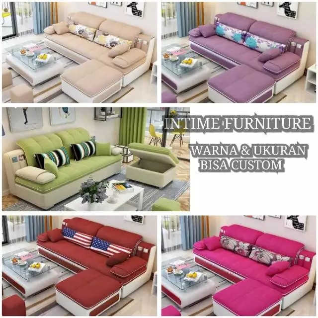 Sofa minimalis - Sofa L nagoya bantalan - Kursi tamu FREE 2 PUFF TERBARU
