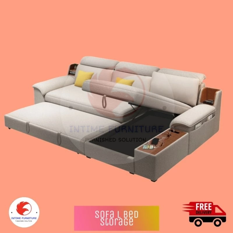 SOFA L BED RECLINING SOFABED SOFA BED KASUR MINIMALIS