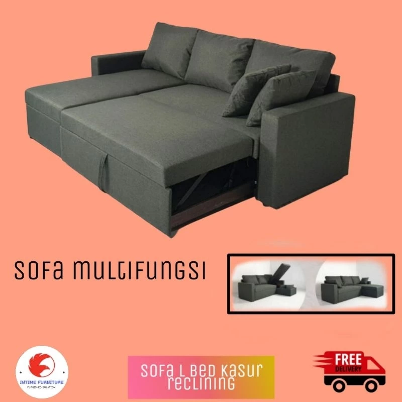 SOFA L BED SOFABED RECLINING STORAGE SOFA KURSI TAMU SOFA MINIMALIS SOFA MULTIFUNGSI