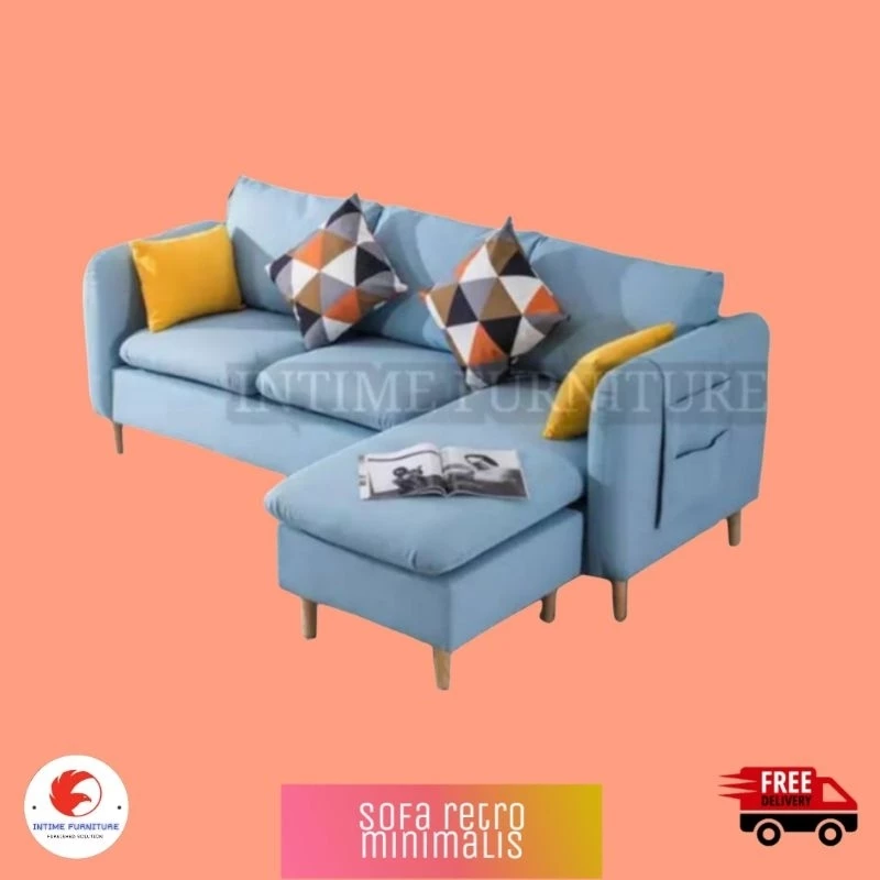 Sofa L minimalis /sofa retro + puff