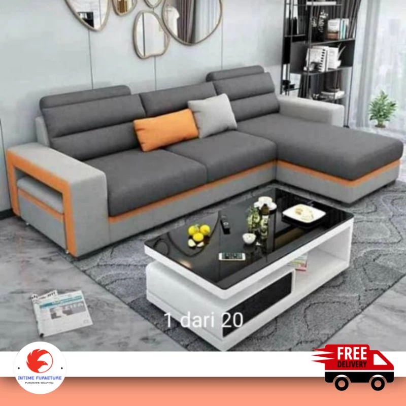 Saber - Sofa L selonjor - kursi tamu minimalis
