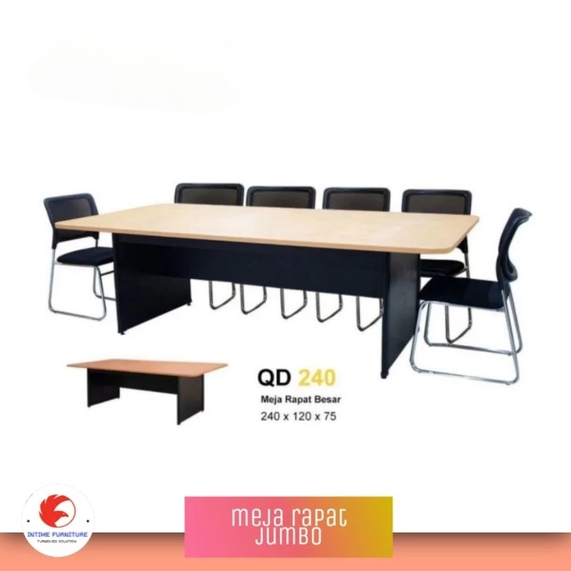 MEJA MEETING KANTOR MEJA RAPAT MEJA KERJA MEJA MEETING MINIMALIS QD 240 MAX 12 ORANG