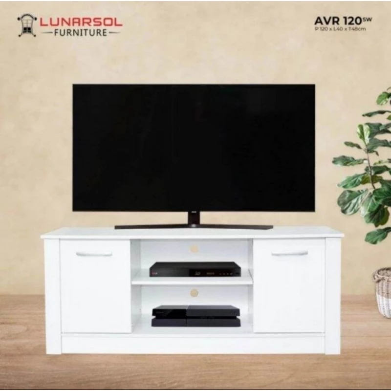 Meja tv rak tv minimalis murah avr 120 putih